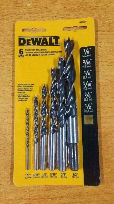 Dewalt Dw1720 6-piece Brad Point Drill Bit Set [ Home Tools ...