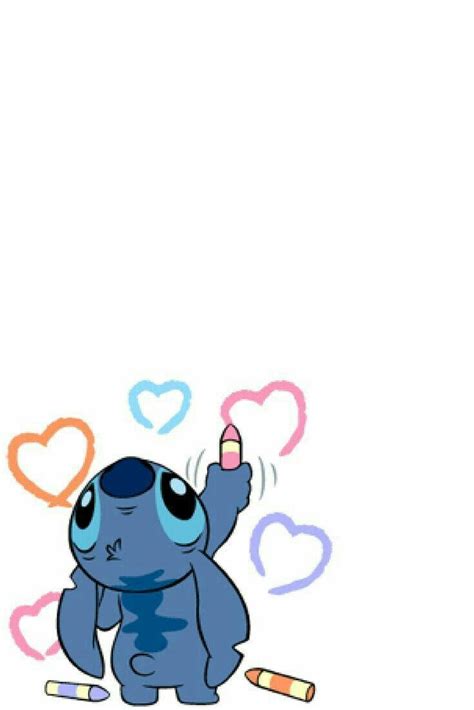 Download Cute Aesthetic Stitch Drawing Colorful Hearts Wallpaper ...