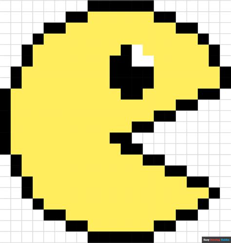 How to Draw Pacman Pixel Art - Really Easy Drawing Tutorial