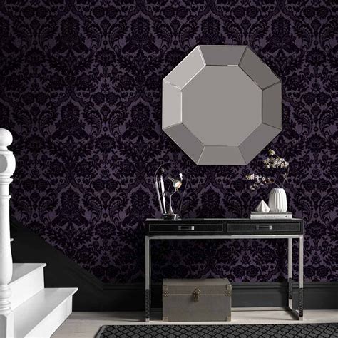 Gothic Damask Plum - Wallpaper Emporium