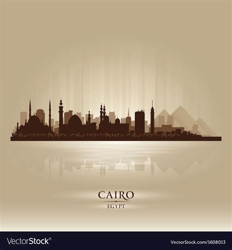 Cairo egypt city skyline silhouette Royalty Free Vector