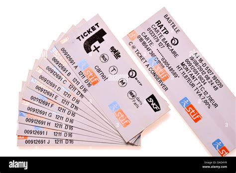 Paris metro tickets. A 'carnet' - 10 tickets bought together at ...