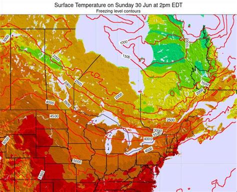 Ontario Surface Temperature on Friday 17 Sep at 8pm EDT