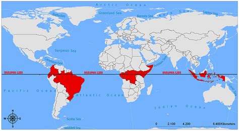 Equator Line/Countries on the Equator | Mappr