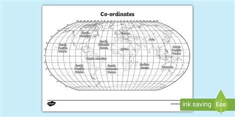 Longitude and Latitude Coordinates Map (teacher made)