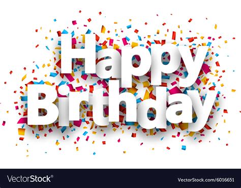 Happy birthday paper confetti sign Royalty Free Vector Image