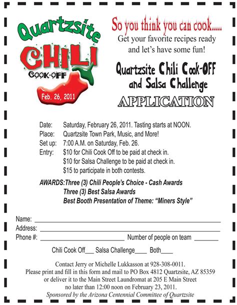 Arizona Centennial in Quartzsite: Quartzsite Chili Cook-Off Rules ...