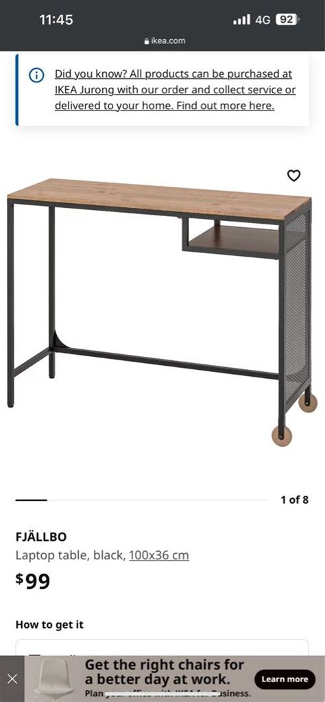 Ikea Fjallbo Desk, Furniture & Home Living, Furniture, Tables & Sets on ...