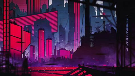 HD wallpaper: future, neon, city, skycraper, stage, metropolis ...