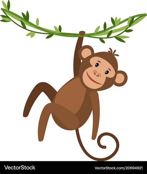 Funny cartoon monkey icon Royalty Free Vector Image