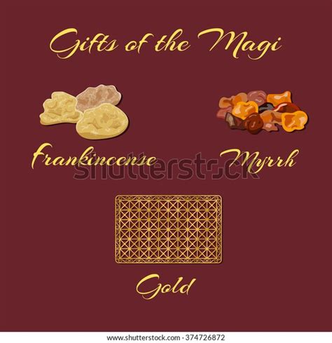 Gold Frankincense Myrrh Gifts Magi Vector Stock Vector (Royalty Free ...