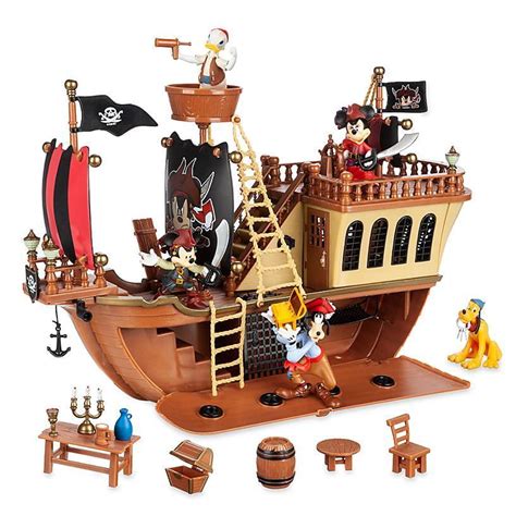 Disney Parks Mickey and Friends Pirate Ship Deluxe Play Set New with ...