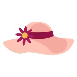 Diseño PNG Y SVG De Sombrero De Playa Floppy Con Flor Para Camisetas