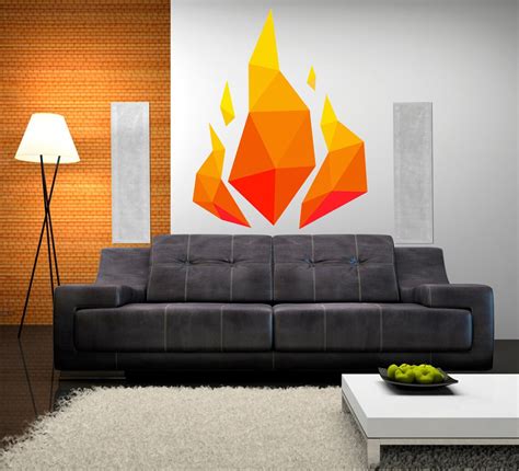 Fire Wall Decals Flame Wall Decal Flames Wall Decor Vinyl | Etsy