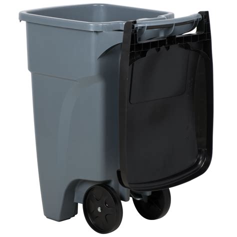 Rubbermaid 1971941 Brute 32 Gallon Gray Wheeled Rectangular Trash Can ...