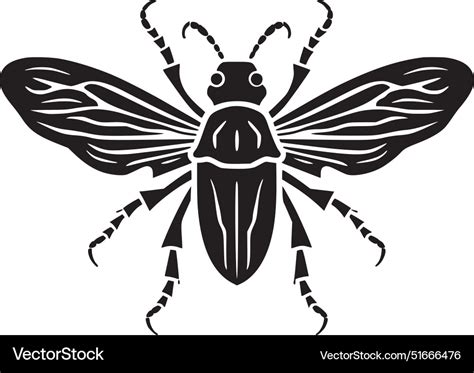 Beetle - black and white Royalty Free Vector Image