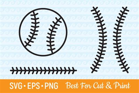 Baseball Stitches SVG Softball SVG Baseball Laces