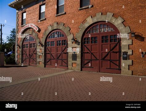 Fire station old building - garage for cars Stock Photo - Alamy