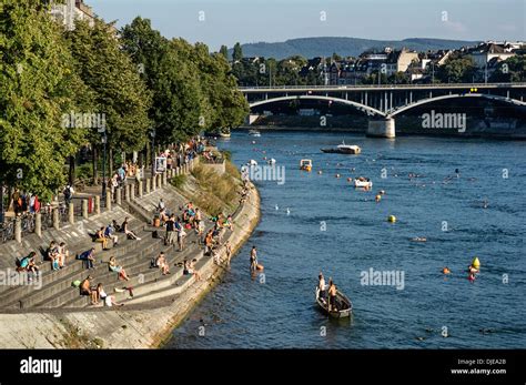 Rhine River in Summer, Basel, Switzerland Stock Photo - Alamy