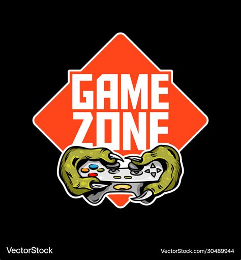 Game zone sign logo design Royalty Free Vector Image