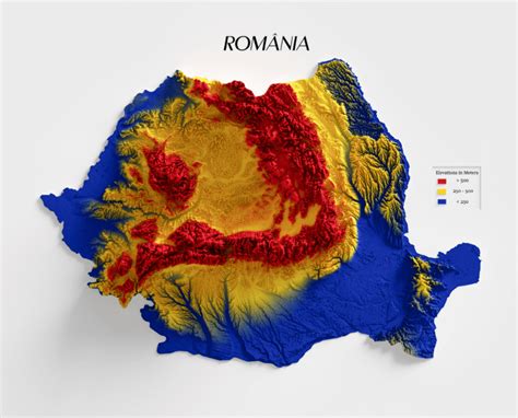 Romania Shaded Relief Map | Wondering Maps