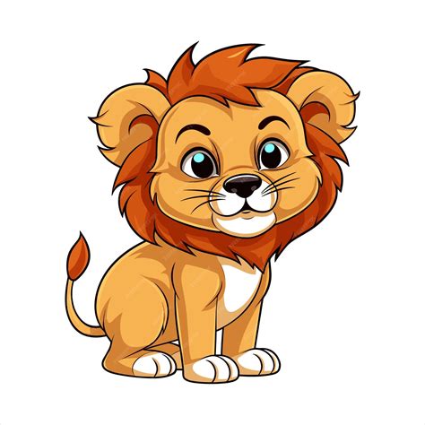 Premium Vector | Cute baby lion vector