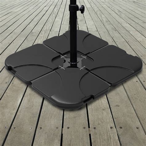 Umbrella Stand 220 Lb. Capacity, 4-Piece Fillable Offset Umbrella Base ...