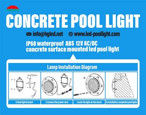 The installation of LED pool light.