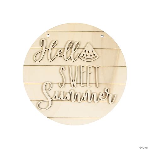 DIY Unfinished Wood Hello Summer Sign - Discontinued