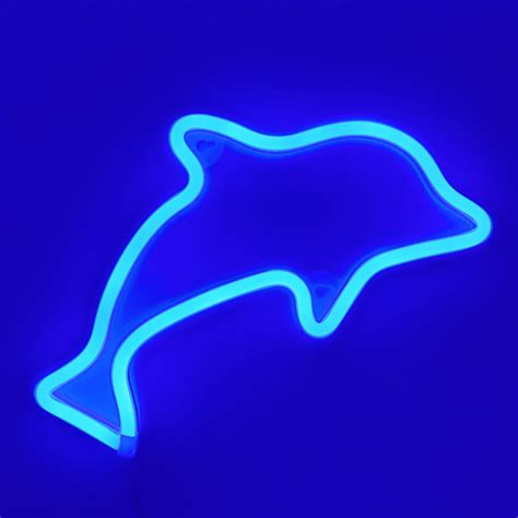 TONGER Blue Dolphin Wall LED Neon Light Sign Blue Neon Lights, Custom ...