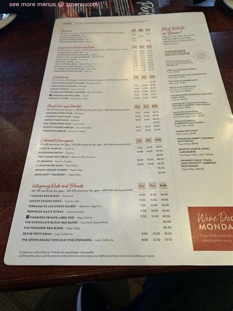 Online Menu of Firebirds Wood Fired Grill Restaurant, Durham, North ...