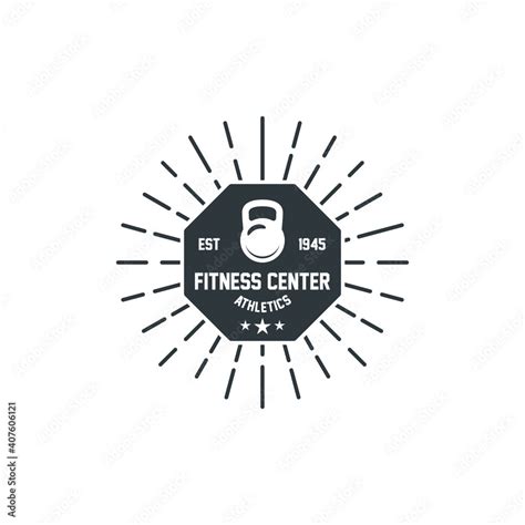 Gym logo in black and white. Fitness center logo. Stock Vector | Adobe ...