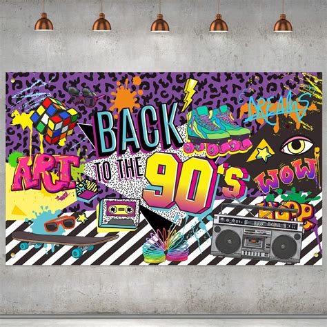 Buy 90s Theme Backdrop Hip Hop Graffiti Back to 90's Party Banner ...