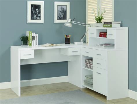 White Modern L-Shaped Desk with Great Storage – ComputerDesk.com