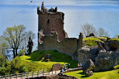 Grant Tower at Urquhart Castle at Loch Ness in Scottish Highlands ...