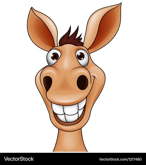 Smiling donkey head Royalty Free Vector Image - VectorStock