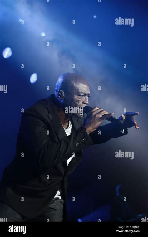 Seal performing live on stage at the O2 Arena in London Stock Photo - Alamy