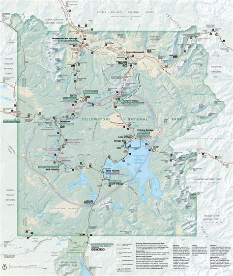 National Park Map Yellowstone - London Top Attractions Map