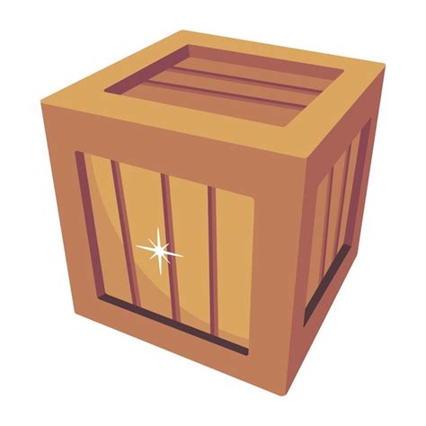 Premium Vector | An editable 2d icon of wooden box