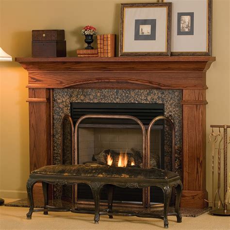 Hawthorne 51-In x 36-In Wood Fireplace Mantel Surround