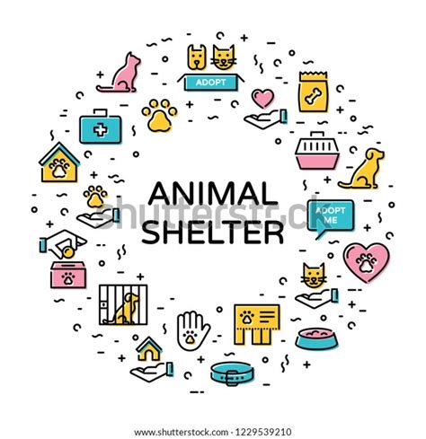 Animal Shelter Logo Design Template Set Stock Vector (Royalty Free ...