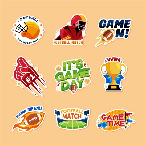 Set of Cute Football Chat Sticker 16881765 Vector Art at Vecteezy