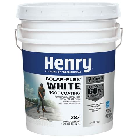 Henry 4.75 Gal. 287 Solar-Flex White Elastomeric Roof Coating (16-Piece ...