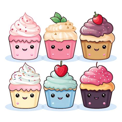 Premium Photo | Kawaii cute cupcake