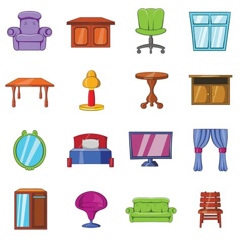 Furniture icons set 4221883 Vector Art at Vecteezy