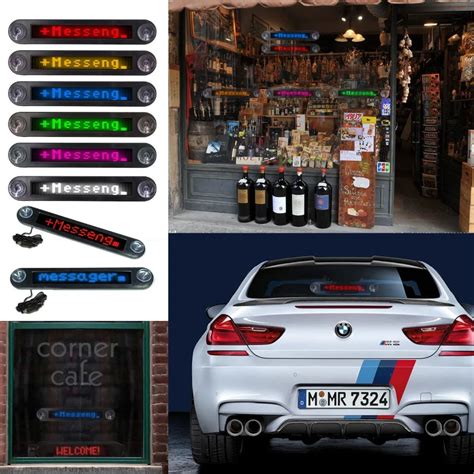 12V Car Remote Programmable Rolling LED Advertising Message Display ...