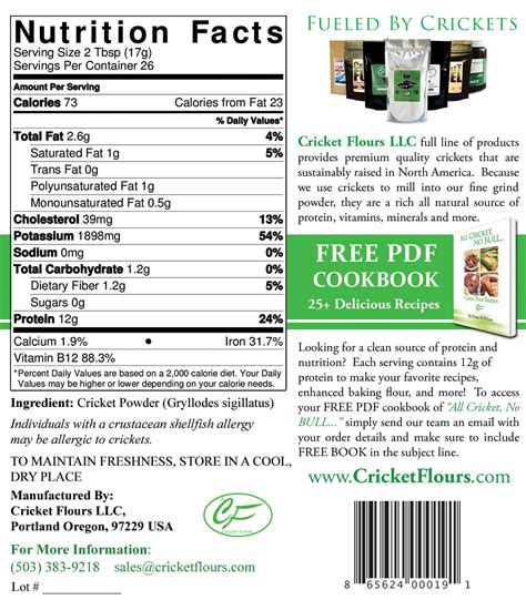 Cricket Flours – Cricket Flour Nutrition Information