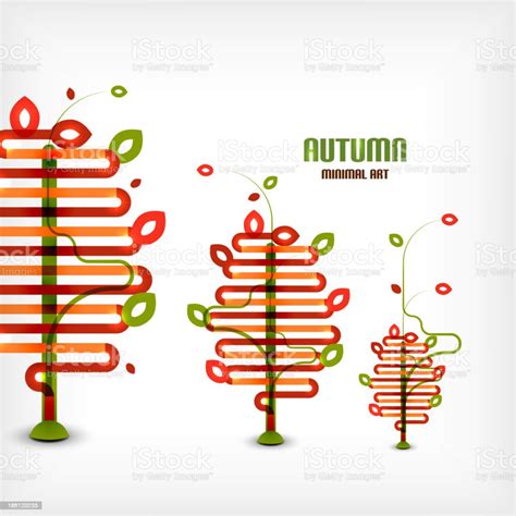 Autumn Tree Vector Line Art Background Stock Illustration - Download ...