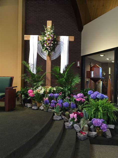 Easter morning | Easter church flowers, Church easter decorations ...