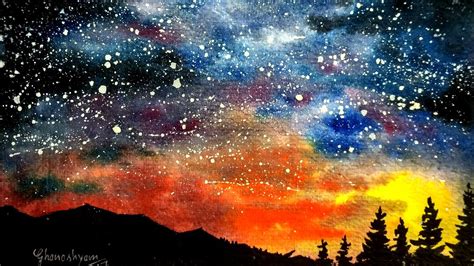 Starry Night Sky Painting